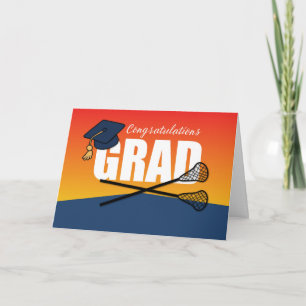 Studenten Lacrosse Idrottsman Grattiss Grad Kort