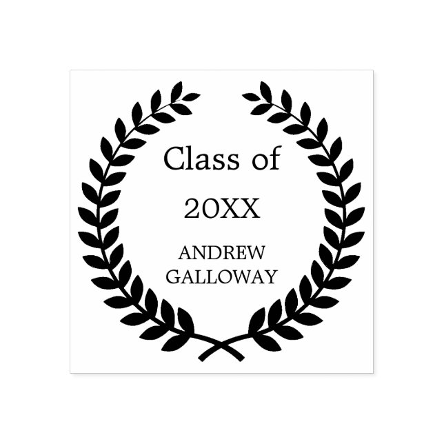 Studenten lagerdekorns andningsmonogram stämpel (Tryck)