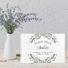 Studenten lavender violetta blommigtar eucalyptus gästböcker