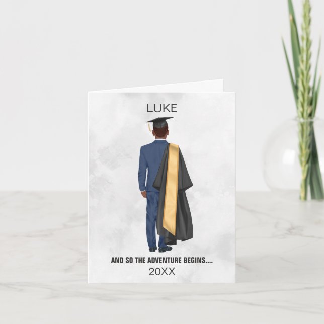 Studenten Leavers Gown & Cap Man Helgkort (Framsida)