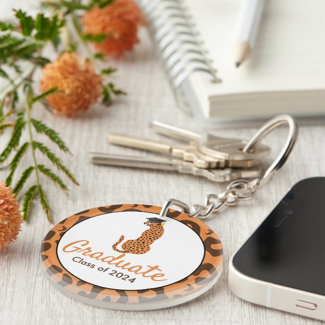 Studenten Leopard Acrylic Keychain (Högra Framsidan)