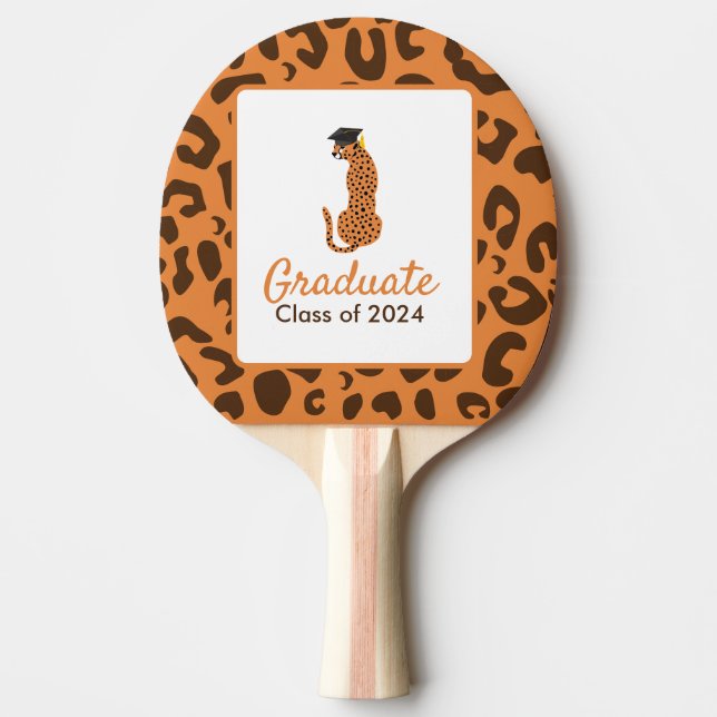 Studenten Leopard Ping Pong Paddle Pingisracket (Framsidan)