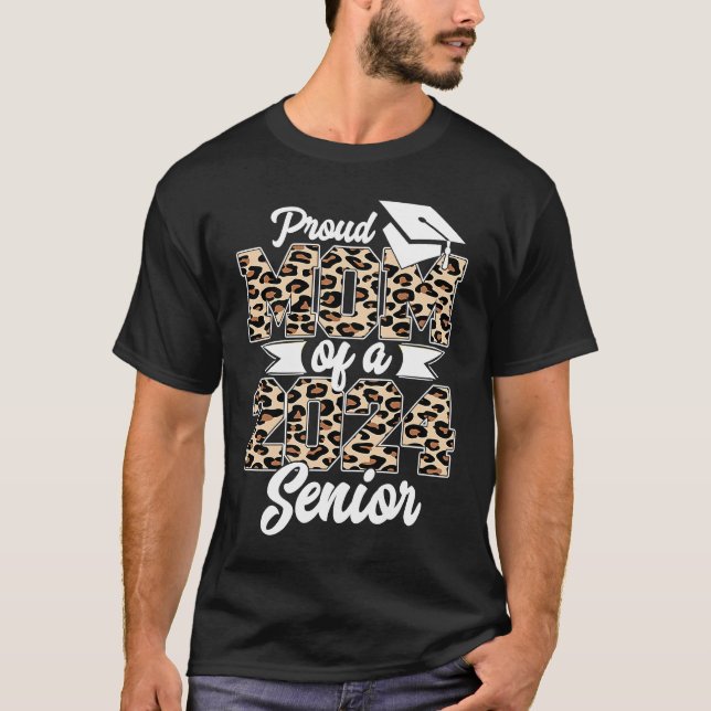 Studenten Leopard Proud Mamma från 2024 års högsta T Shirt (Framsida)