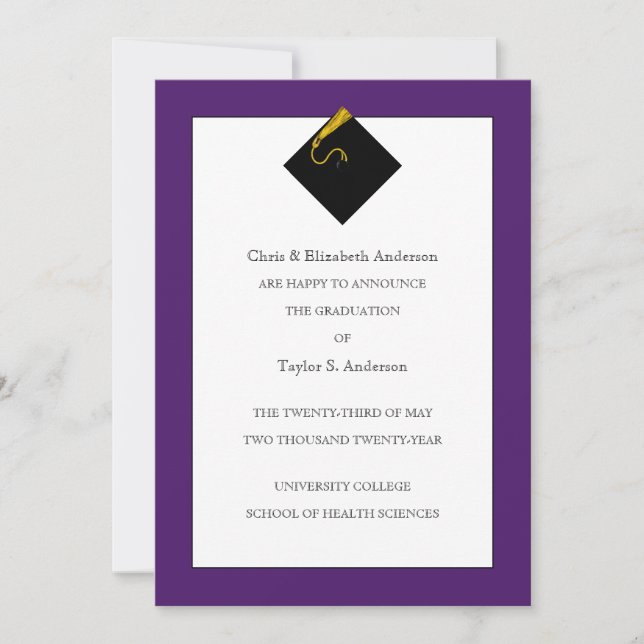 Studenten Lila  Inbjudningar (Framsida)