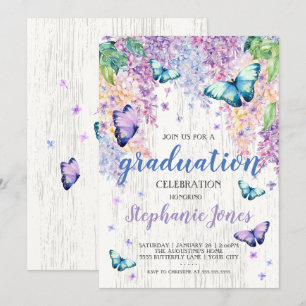 Studenten Lilacs- och fjärilsinbjudan Inbjudningar