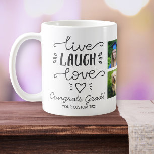 Studenten Live Laugh Kärlek Student Photo Collage Kaffemugg