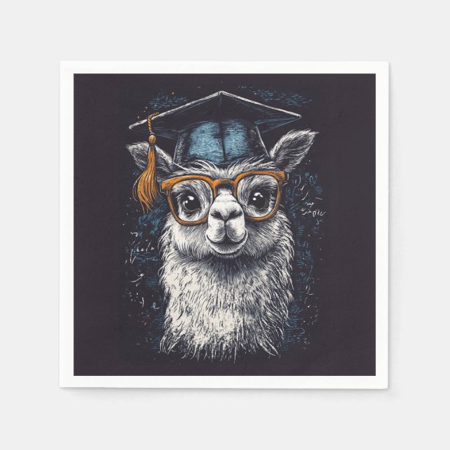 Studenten Llama Illustration Pappersservett (Framsidan)