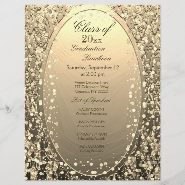 Studenten Luncheon Guld Confetti (Framsida)