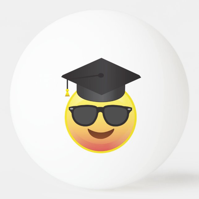 Studenten Lycklig Emoji med solglasögon Boll (Framsidan)