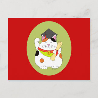 Studenten Maneki Neko Meddelande Vykort