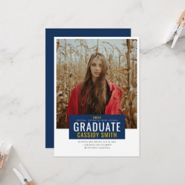 Studenten, marinblått och Guld Inbjudningar