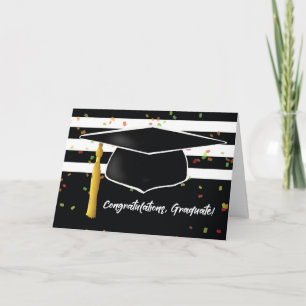 Studenten med kap och svart, vitt Rand Kort