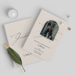 Studenten meddelande: 1 foto, kräm, färg inbjudningar