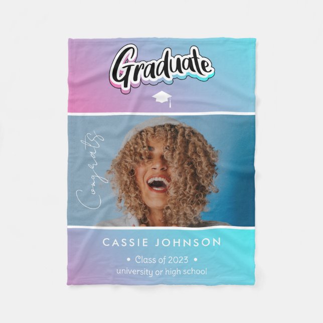 Studenten-meddelande Fleecefilt (Framsidan)