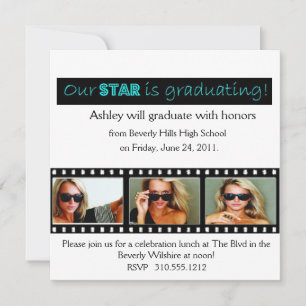 Studenten meddelande Hollywood Star Aqua Inbjudningar