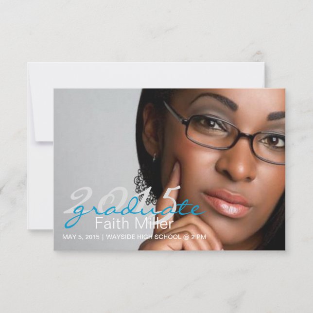 Studenten meddelande/Inbjudan| år student|blå Inbjudningar (Framsida)