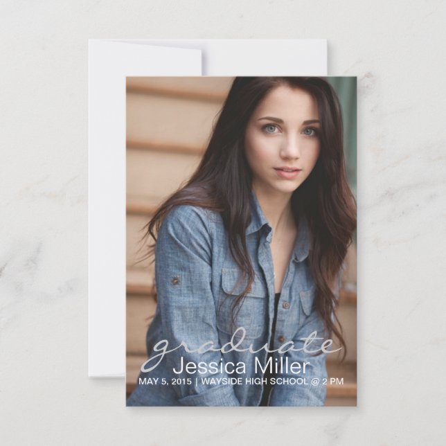 Studenten meddelande/Inbjudan| student p| grått Inbjudningar (Framsida)