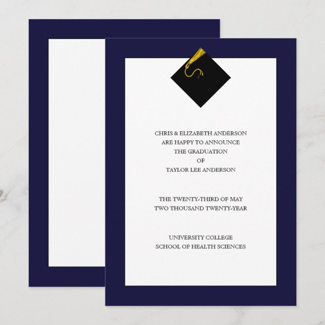 Studenten meddelande inbjudningar (Fram/baksida)