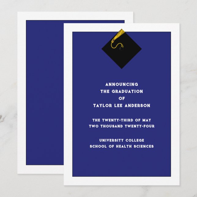 Studenten meddelande inbjudningar (Fram/baksida)