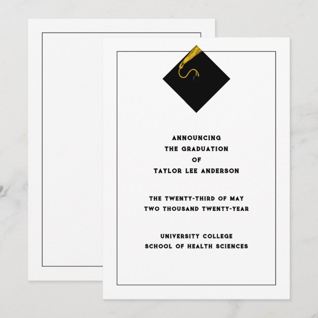 Studenten meddelande inbjudningar (Fram/baksida)