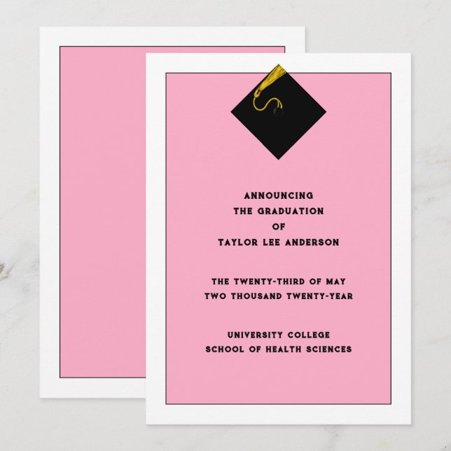 Studenten meddelande inbjudningar (Fram/baksida)