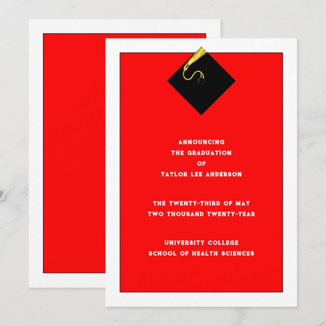 Studenten meddelande inbjudningar (Fram/baksida)