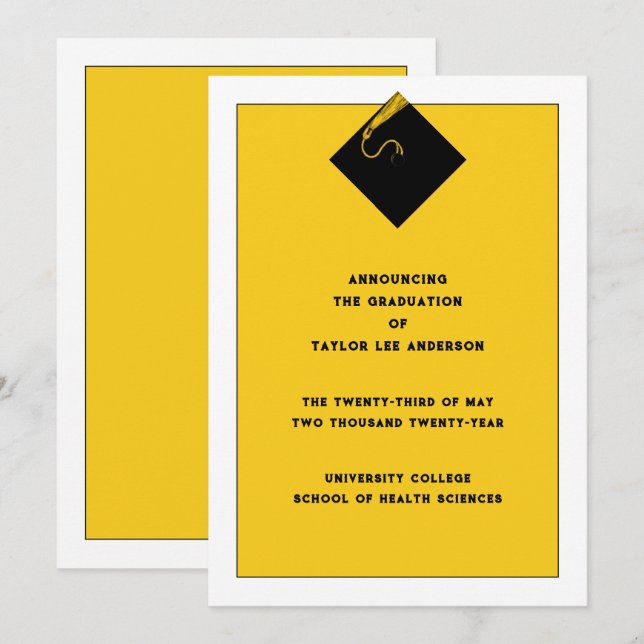 Studenten meddelande inbjudningar (Fram/baksida)