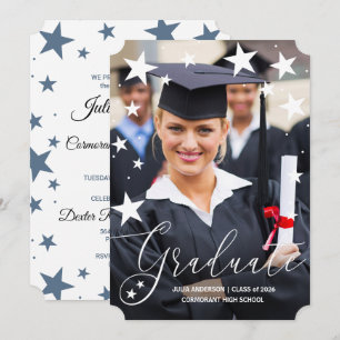 Studenten meddelande med Stars Student Photo Inbjudningar