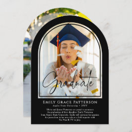 Studenten-meddelande om Photo Modern Arch Script Inbjudningar