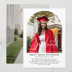 Studenten-meddelande om Photo Modern Arch Script Inbjudningar