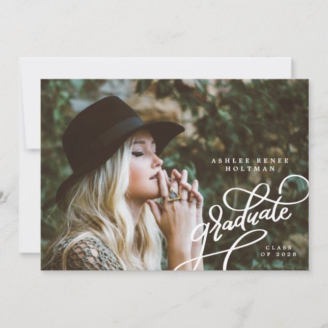 Studenten meddelande om roligt Corner-skript Inbjudningar (Framsida)