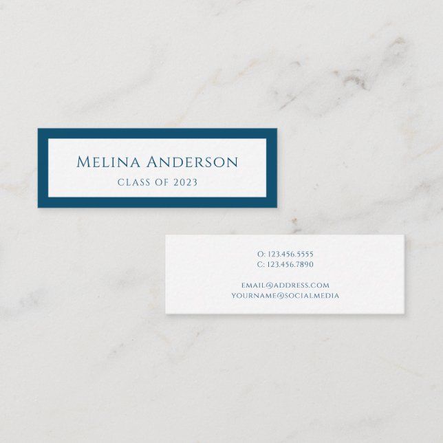 Studenten meddelande Student Simple Blue (Fram/baksida)