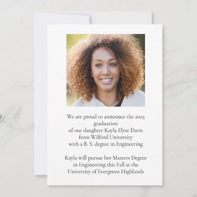 Studenten-meddelande Trendig Girly Elegant Meddelande (Baksida)