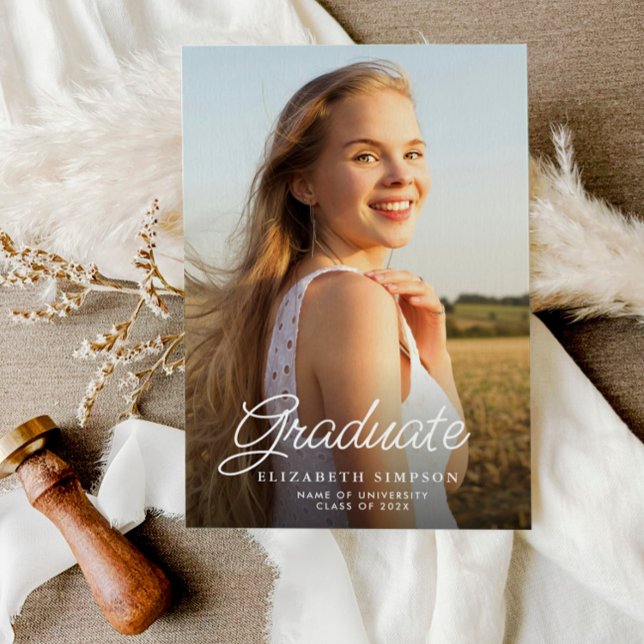  studenten-meddelandefotokort för skript tack kort (Skapare uppladdad)