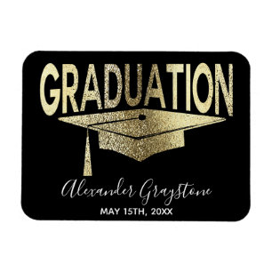 Studenten Modern Faux Guld sparar datumet Magnet