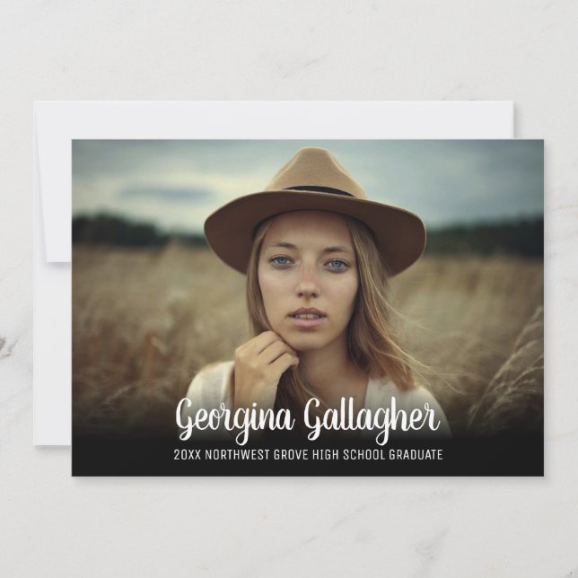 Studenten Modern fet foto med fetstil | Grad Namn  Meddelande (Framsida)