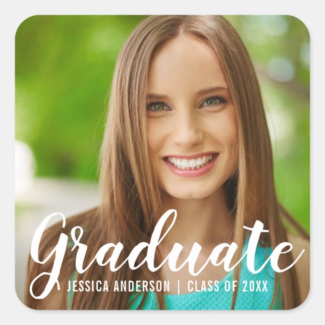 Studenten Modern foto Fyrkantigt Klistermärke (Framsida)