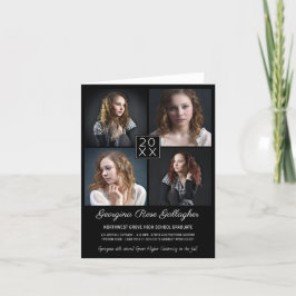 Studenten Modern Photo Collage Simple Grad Black Meddelande