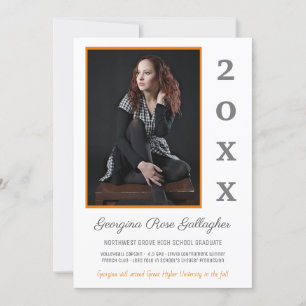 Studenten Modern Photo Simple Grad Year Orange Meddelande