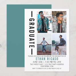 Studenten Modern Photo Template-Personlig Inbjudningar