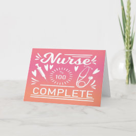 Studenten Modern Rosa Grad Nurse Kort