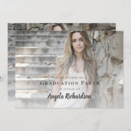 Studenten Modern Script Photo Party Inbjudningar