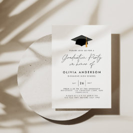 studenten moderna enkla elegant grönt party inbjudningar