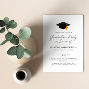 studenten moderna enkla elegant party inbjudan