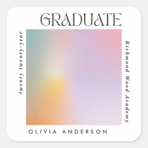 Studenten moderna, minimala aura-pastelltypografi fyrkantigt klistermärke
