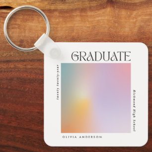 Studenten moderna, minimala aura-pastelltypografi nyckelring