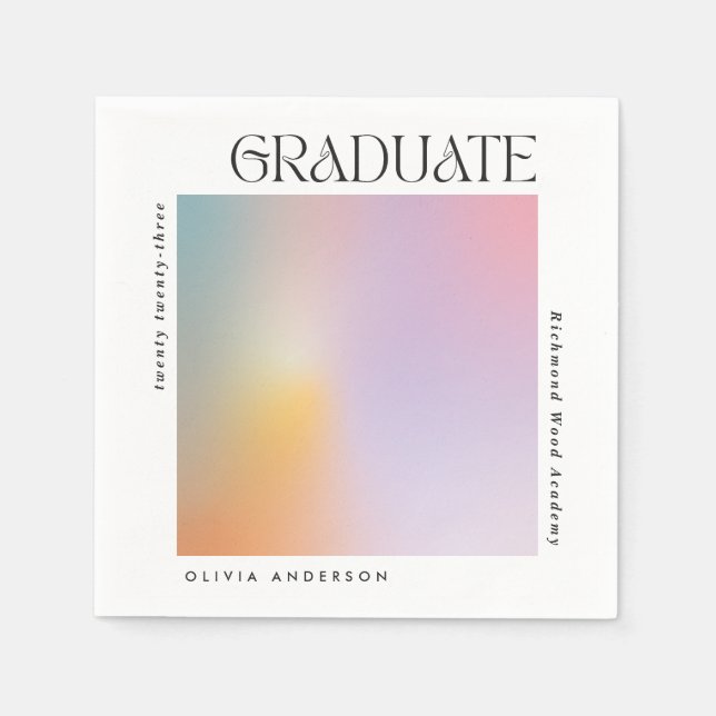 Studenten moderna, minimala aura-pastelltypografi pappersservett (Framsidan)