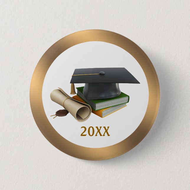 Studenten Mortar och diplomatknapp Knapp (Framsida)