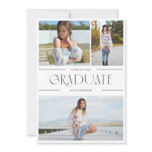 Studenten multifoto inbjudan grad party svart