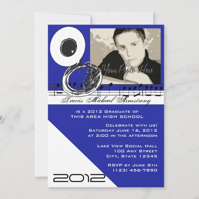 Studenten Music/ Tuba Inbjudningar (Framsida)